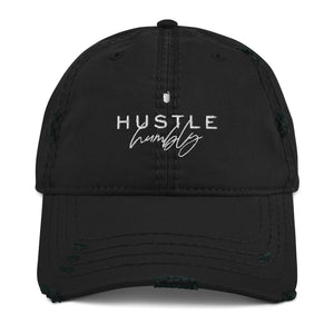 Hustle Humbly Distressed Hat (Black, Navy, Charcoal Gray)